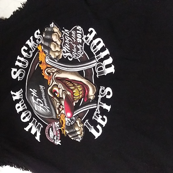 Sturgis 2015 black hills rally no sleeves button front shirt 48 in chest - Picture 7 of 8